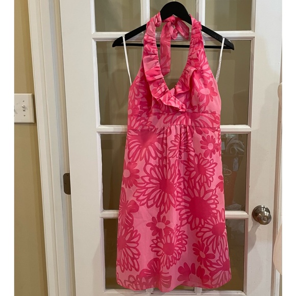 Lilly Pulitzer RAMONA Pink Floral Halter Dress Size 8 Brand New! - Picture 2 of 8